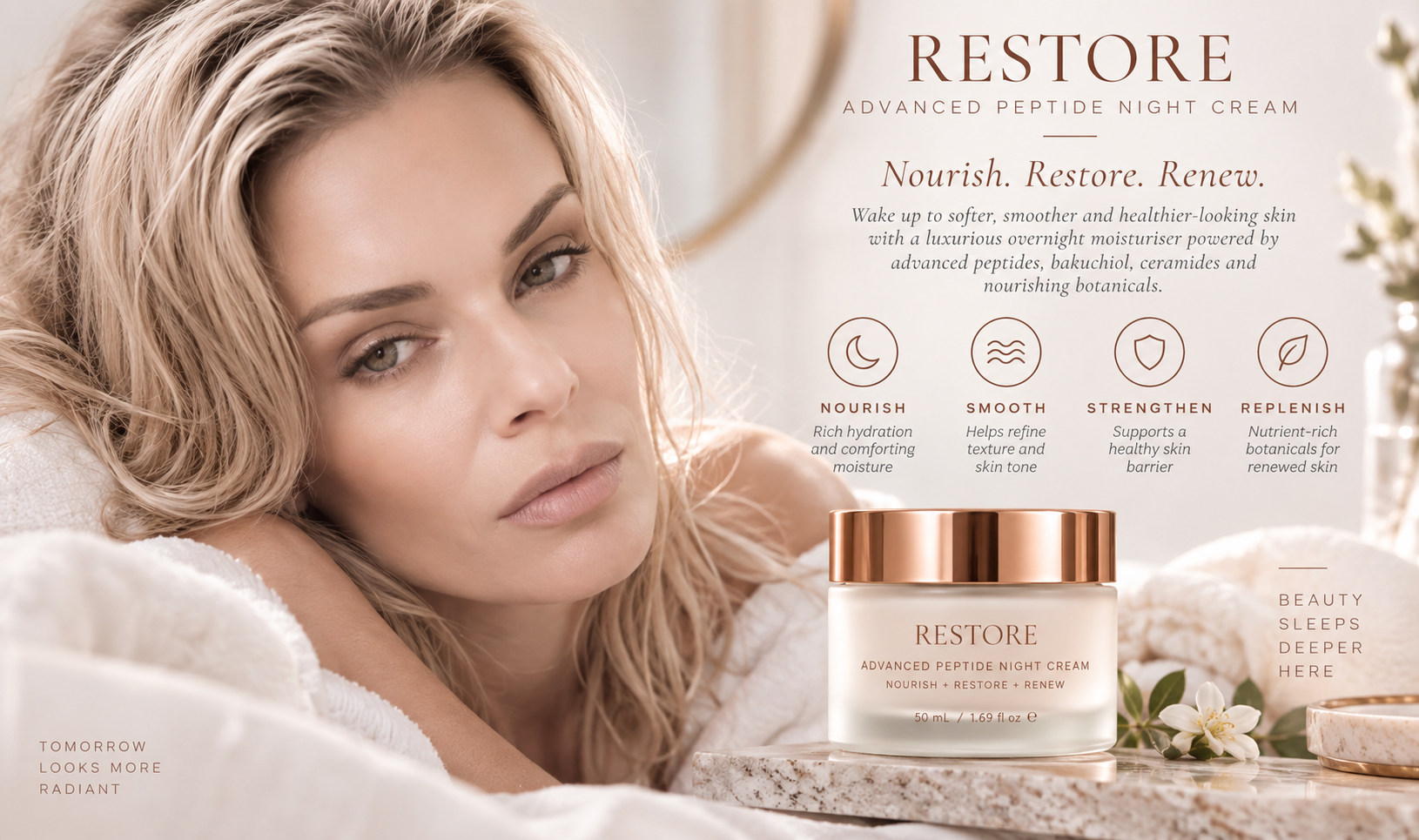 RESTORE overnight skincare ritual